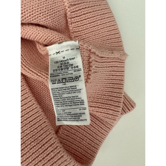 Gap Kids Girls Rose cable knit sweater Dress long sleeve casual Size M Pullover - Picture 7 of 9